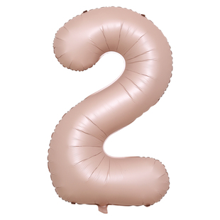 40寸奶油色生日数字铝膜气球男女孩儿童ins拍照派对装饰场景布置