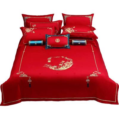 水星家纺四件套婚庆红色套件