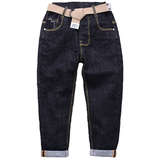 儿童黑色牛仔裤2025春秋款瘦版长裤男童修身裤子中大童休闲小脚裤