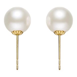 【新年礼物】MiNG/名皇 极光之境-白笙丽素珠珍珠耳钉10-11mm