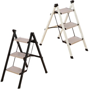 梯子家用折叠伸缩小型轻便三步梯凳多功能人字梯踏步爬梯收缩楼梯