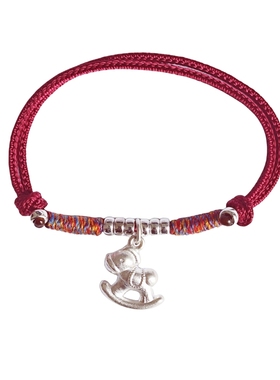 足银999纯银木马盘缠手链女