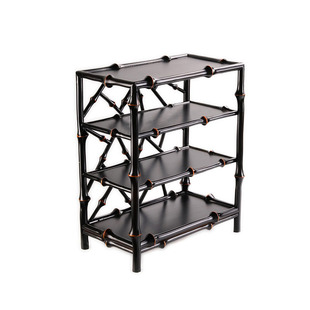 筇竹茶棚大漆竹编茶台茶具收纳架茶室置物架博古架筇竹紫竹展示架