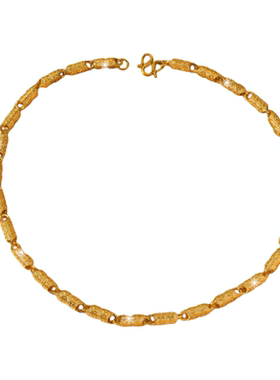 霸气镀24K仿真黄金色铜钱项链男