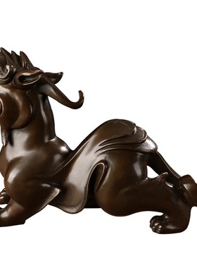 黄铜家居仿古摆件独角兽瑞兽开业乔迁礼品招财貔貅