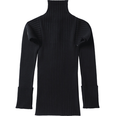 IT高领针织衫合身罗纹薄毛衣