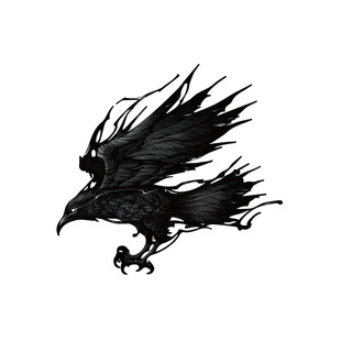 TLP镂空车贴 渡鸦乌鸦鸟类 胜利之鸟 迅捷雷电 飞翔羽毛 防水贴纸