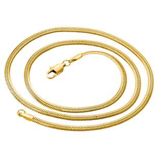 GRGR  24K金色项链扁蛇骨链男嘻哈百搭锁骨链女高级感刀片链潮ins