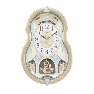 RHYTHM丽声日本音乐大挂钟客厅家用2026新款创意静音挂表挂墙时钟