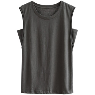 背心女夏外穿2026新款打底内搭防走光遮副乳灰色无袖坎肩吊带上衣