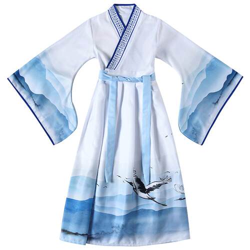 儿童古装汉服国学服男童女童书童中国风服装小学生三字经演出服女
