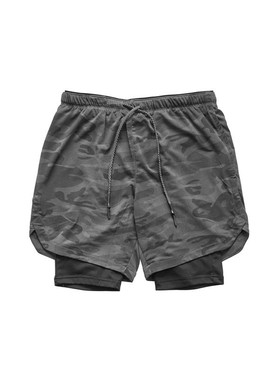 双层短裤男士健身运动五分裤