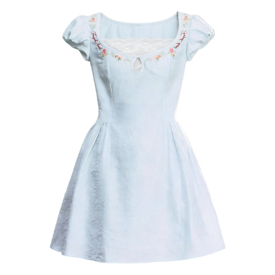 FragileHeart蓝色镂空刺绣连衣裙