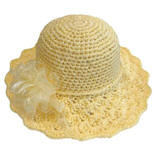 秀丝雅田园风diy女防晒新款扇形花夏凉帽太阳帽子雪纺纱带材料包