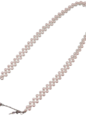 法式轻奢多层珍珠锁骨链女饰品