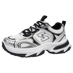 2025新款秋季大码女鞋414243肥脚胖宽网面鞋40透气厚底运动老爹鞋