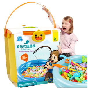 钓鱼玩具儿童益智磁吸1到3两满周岁半男孩宝宝捞鱼生日礼物戏水池