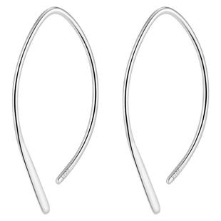 999纯银简约线条耳环女气质流苏养耳洞耳钉2025新款高级感ins耳饰