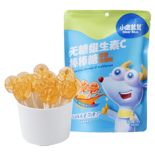 小鹿蓝蓝果汁棒棒糖 益生元维C缤纷水果棒硬糖果儿童年货零食礼