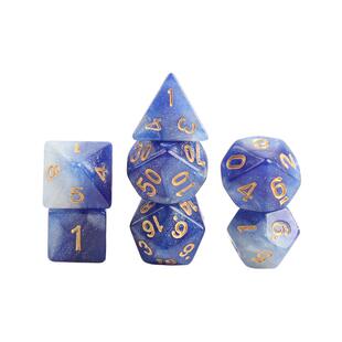 coc彩色多面面骰子7粒1套数字跑团桌游dnd20dice色子情侣游戏控制