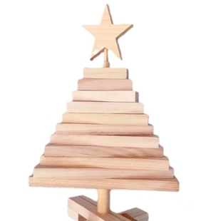 圣诞树木质创意百变发柴树家居装饰原木摆件节日礼物拍照氛围背景