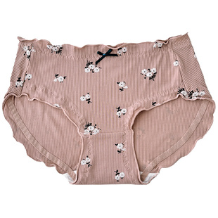 大码内裤女200斤纯棉高腰收腹可爱甜美少女生全棉透气薄款三角裤