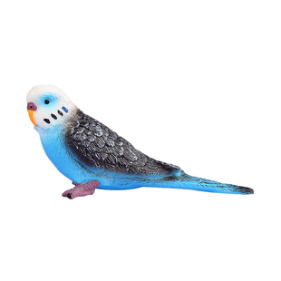 儿童虎皮蓝色鹦鹉玩偶摆件微景观仿真动物鸟类凤头鹦鹉模型玩具