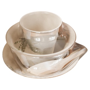 稻壳一次性餐具四件套碗筷套装食品级家用加厚耐高温露营饭店酒席