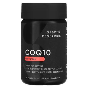 Sports Research USP级辅酶Q10素食软凝胶含Bio心脏血管健康活力