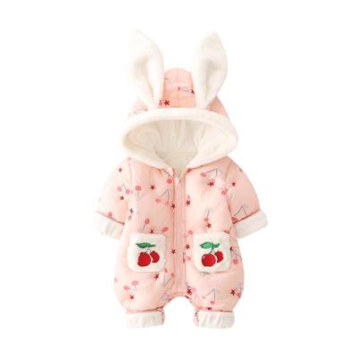 新生婴儿衣服秋冬季装女宝宝东北大花棉袄2到5六个月男加绒新年服