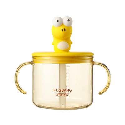 富光儿童牛奶杯宝宝直饮带手柄喝水杯带刻度泡奶瓶PPSU学饮吸管杯