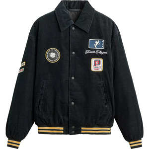 柜799！秋冬款男装学院风刺绣灯芯绒夹克6318414棉服外套6318/414