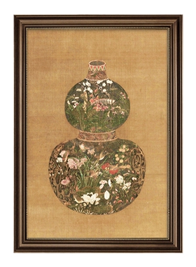 《葫芦花瓶图》玄关寓意好名画