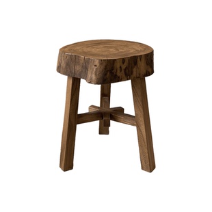 侘寂风老榆木沙发小边几客厅家用民宿高级感艺术不规则实木小茶几