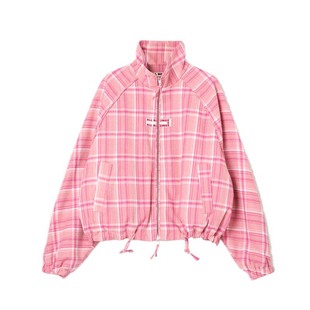 ALL BEINGS秋季粉红格纹气球感立领夹克时尚高级感休闲外套女