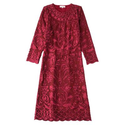 中老年妈妈装婚宴加绒加厚连衣裙