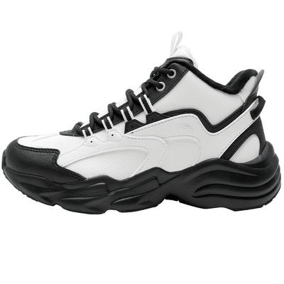 安踏棉鞋女加绒保暖黑白休闲鞋