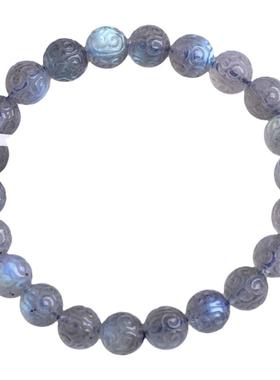 天然灰月光拉长石手链