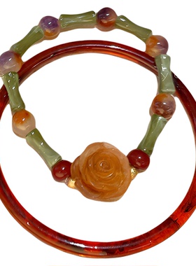 新中式山茶花手链花朵串珠手串