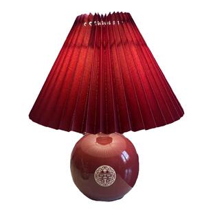 新娘结婚红色婚庆长明灯一对喜庆浪漫卧室陪嫁灯婚房床头调光台灯