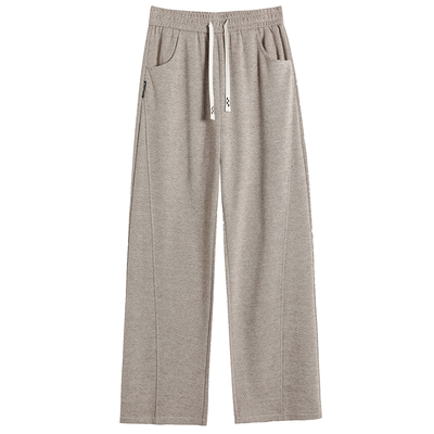 羊毛阔腿裤女秋冬加绒毛呢弯刀裤