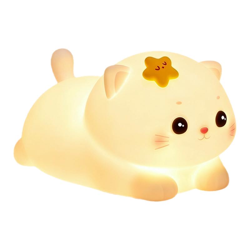 星星小猫拍拍小夜灯柔光护眼