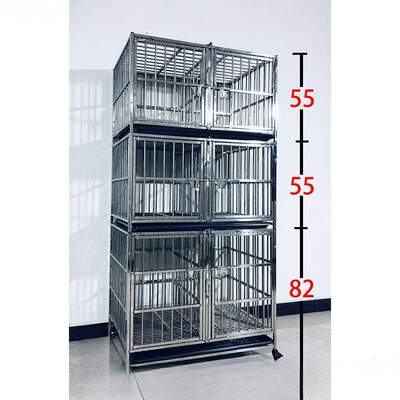 不锈钢双层三层狗笼小型犬中型犬组合子母笼宠物店繁殖寄养笼两层