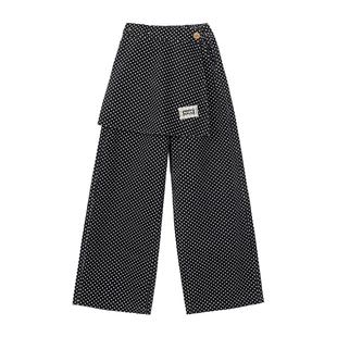 NORNOR陈大猪童装女童阔腿裤秋季薄款大童女孩洋气波点裤儿童裤子