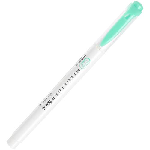 日本zebra斑马brush双头荧光笔WFT8学生用双头记号笔彩色粗划重点标记笔WKT7粗细两用软毛笔水彩手账设计