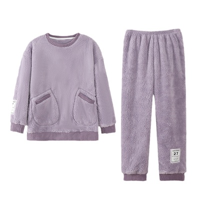 浪莎·珊瑚绒睡衣女加厚保暖套装