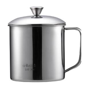 onlycook 304不锈钢杯子儿童水杯 牛奶杯子带盖喝水杯子家用口杯