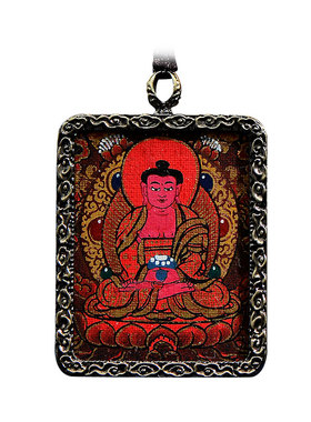 阿弥陀佛手绘唐卡吊坠