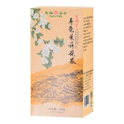 天福茗茶 茉莉花茶 广西横县 寿毫茉莉 大白毫茶叶 200克