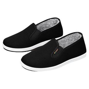 老北京布鞋男款加绒保暖冬季棉鞋加厚防水老年人爸爸鞋防滑软底鞋